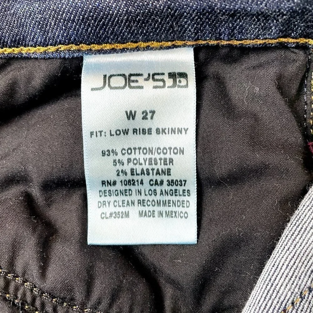 Joe's Jeans Women's Low Rise Skinny Jeans Dark Wash Stretch size 27 length 32